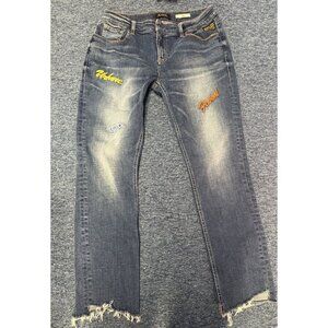 evisu jeans women’s patchwork embroidered skinny stretch sz 27